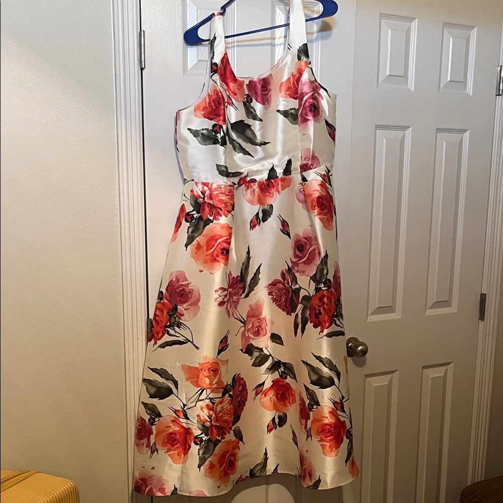 Donna Ricco Floral Dress - White and Pink